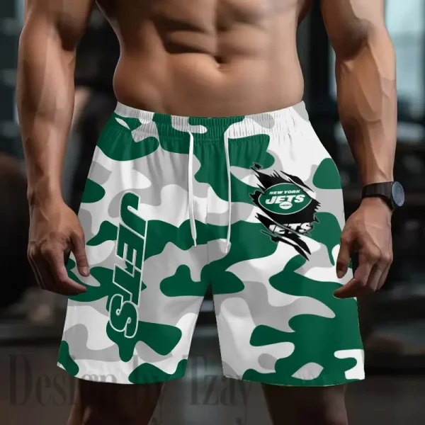 New York Jets Men's Beach Shorts Quick Dry Material Fitness Summer Casual Sports BGSHORT807