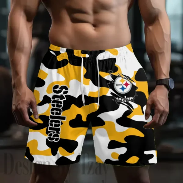 Pittsburgh Steelers Men's Beach Shorts Quick Dry Material Fitness Summer Casual Sports BGSHORT809