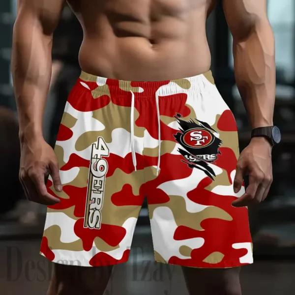 San Francisco 49ers Men's Beach Shorts Quick Dry Material Fitness Summer Casual Sports BGSHORT810