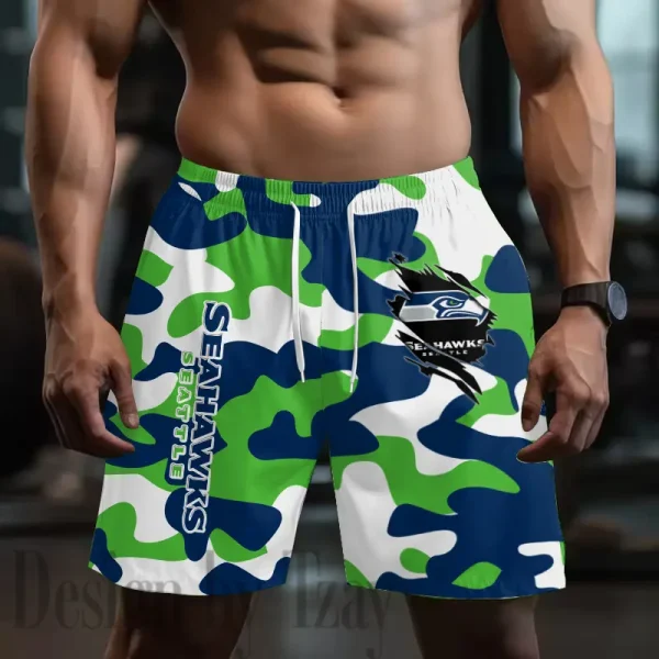 Seattle Seahawks Men's Beach Shorts Quick Dry Material Fitness Summer Casual Sports BGSHORT811