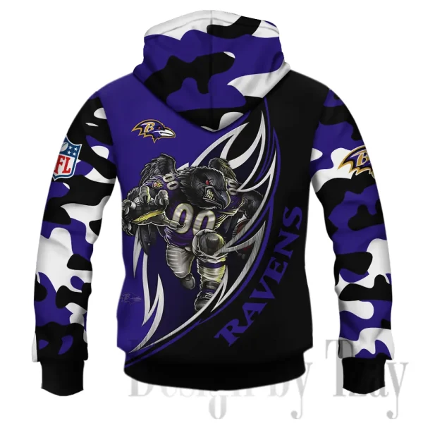 Baltimore Ravens 3D Printed Pullover Hoodie AZHD1145