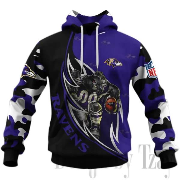 Baltimore Ravens 3D Printed Pullover Hoodie AZHD1145 - Image 2