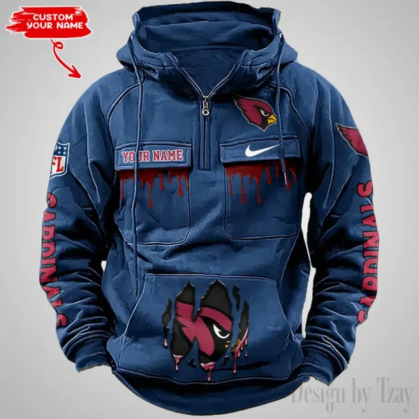 Arizona Cardinals Fashionable Outerwear Men's Autumn Winter Hooded Sweatshirt Cool Motorcycle Shirt AZVMHD926 - Image 3