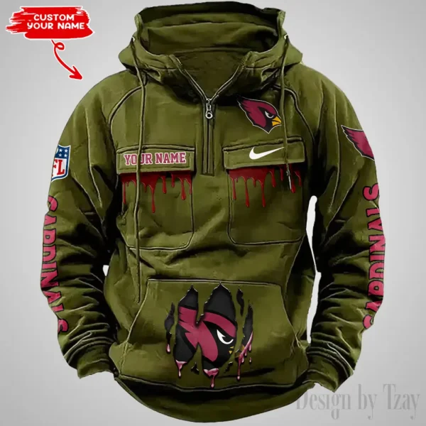 Arizona Cardinals Fashionable Outerwear Men's Autumn Winter Hooded Sweatshirt Cool Motorcycle Shirt AZVMHD926 - Image 4