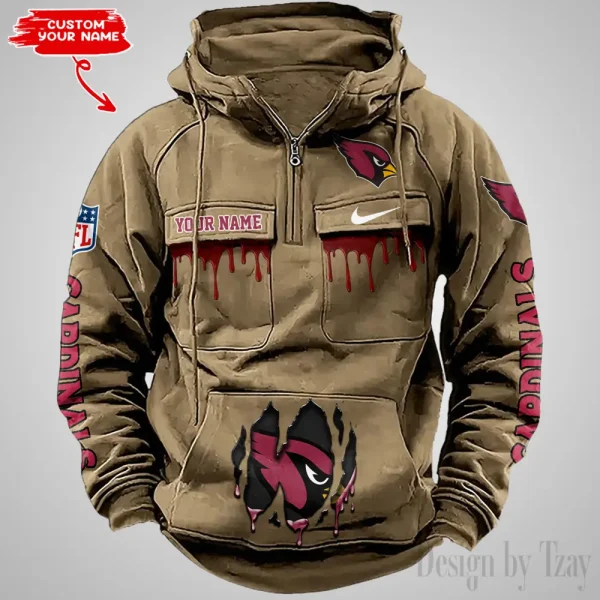 Arizona Cardinals Fashionable Outerwear Men's Autumn Winter Hooded Sweatshirt Cool Motorcycle Shirt AZVMHD926 - Image 5