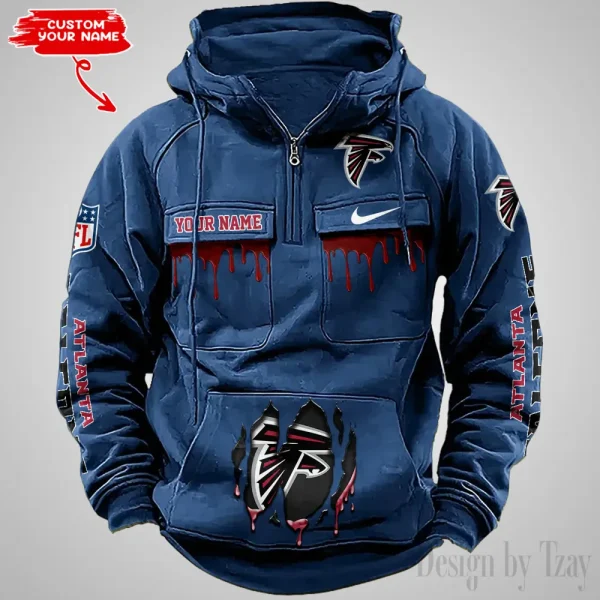 Atlanta Falcons Fashionable Outerwear Men's Autumn Winter Hooded Sweatshirt Cool Motorcycle Shirt AZVMHD927 - Image 5