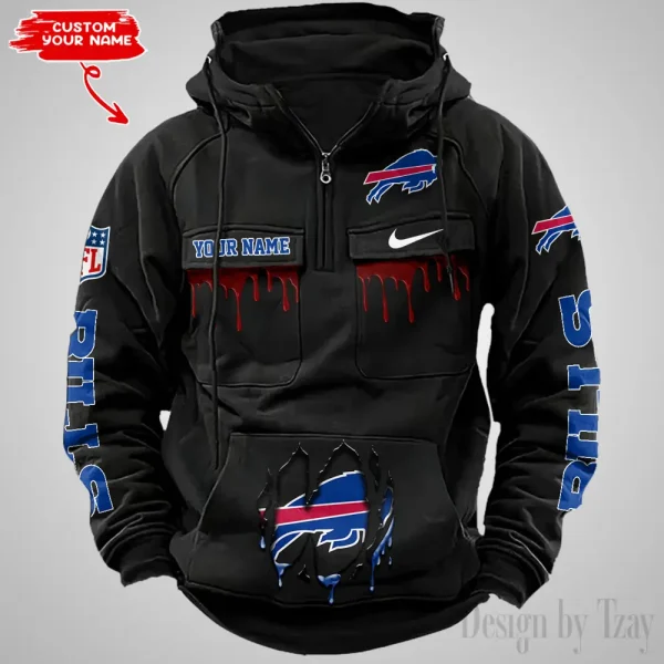 Buffalo Bills Fashionable Outerwear Men's Autumn Winter Hooded Sweatshirt Cool Motorcycle Shirt AZVMHD929 - Image 2