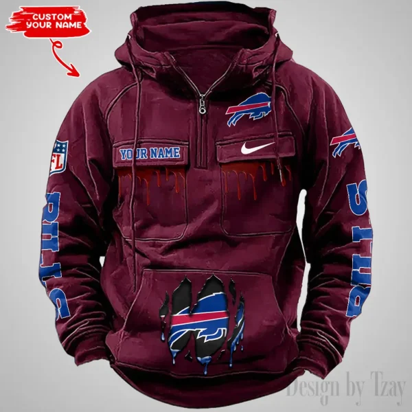 Buffalo Bills Fashionable Outerwear Men's Autumn Winter Hooded Sweatshirt Cool Motorcycle Shirt AZVMHD929 - Image 5
