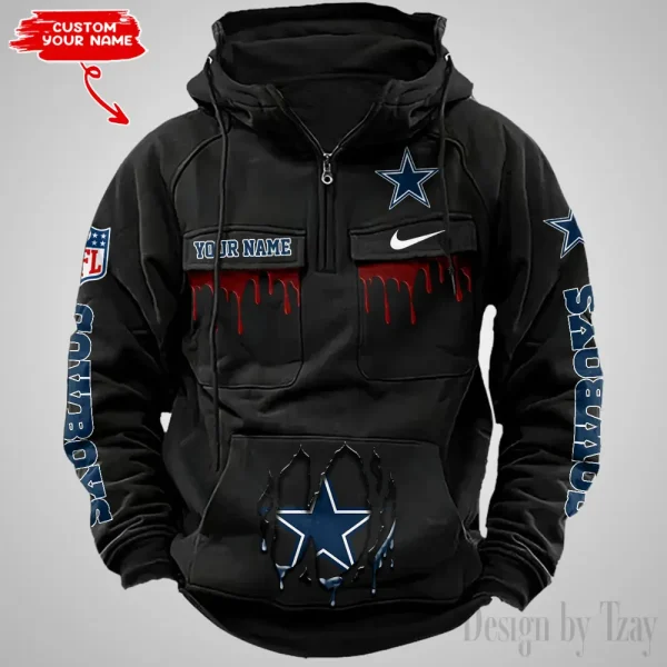 Dallas Cowboys Fashionable Outerwear Men's Autumn Winter Hooded Sweatshirt Cool Motorcycle Shirt AZVMHD934 - Image 2