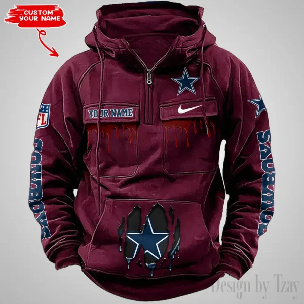 Dallas Cowboys Fashionable Outerwear Men's Autumn Winter Hooded Sweatshirt Cool Motorcycle Shirt AZVMHD934 - Image 3