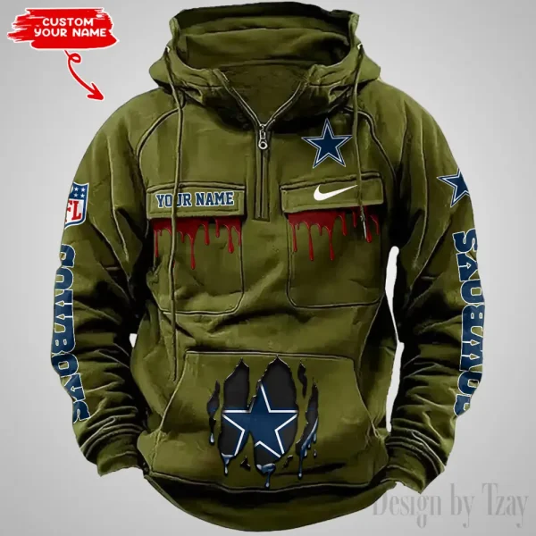 Dallas Cowboys Fashionable Outerwear Men's Autumn Winter Hooded Sweatshirt Cool Motorcycle Shirt AZVMHD934 - Image 4