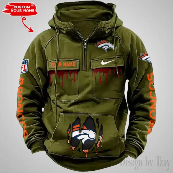 Denver Broncos Fashionable Outerwear Men's Autumn Winter Hooded Sweatshirt Cool Motorcycle Shirt AZVMHD935 - Image 4