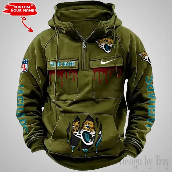 Jacksonville Jaguars Fashionable Outerwear Men's Autumn Winter Hooded Sweatshirt Cool Motorcycle Shirt AZVMHD940 - Image 4