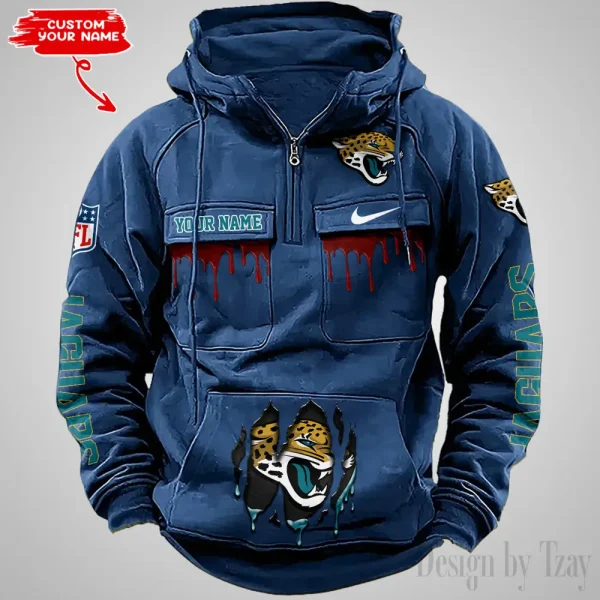 Jacksonville Jaguars Fashionable Outerwear Men's Autumn Winter Hooded Sweatshirt Cool Motorcycle Shirt AZVMHD940 - Image 5