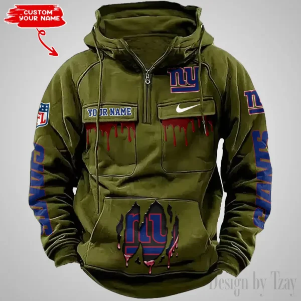 New York Giants Fashionable Outerwear Men's Autumn Winter Hooded Sweatshirt Cool Motorcycle Shirt AZVMHD949 - Image 3