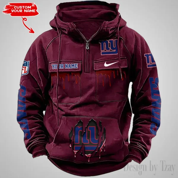 New York Giants Fashionable Outerwear Men's Autumn Winter Hooded Sweatshirt Cool Motorcycle Shirt AZVMHD949 - Image 4