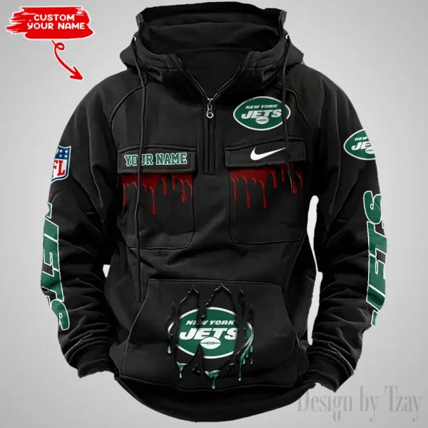 New York Jets Fashionable Outerwear Men's Autumn Winter Hooded Sweatshirt Cool Motorcycle Shirt AZVMHD950 - Image 5