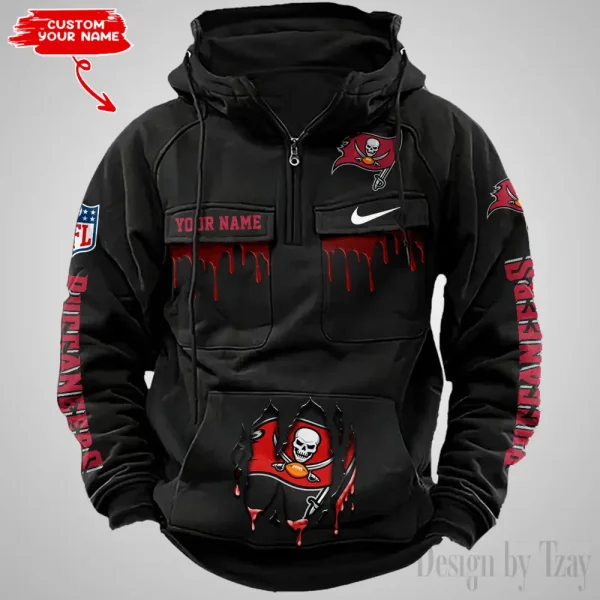 Tampa Bay Buccaneers Fashionable Outerwear Men's Autumn Winter Hooded Sweatshirt Cool Motorcycle Shirt AZVMHD955 - Image 2