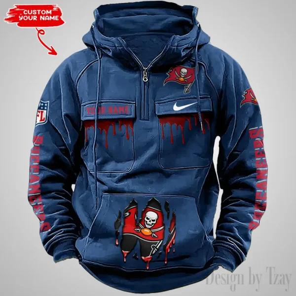 Tampa Bay Buccaneers Fashionable Outerwear Men's Autumn Winter Hooded Sweatshirt Cool Motorcycle Shirt AZVMHD955 - Image 4