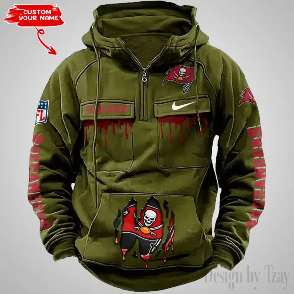 Tampa Bay Buccaneers Fashionable Outerwear Men's Autumn Winter Hooded Sweatshirt Cool Motorcycle Shirt AZVMHD955 - Image 5