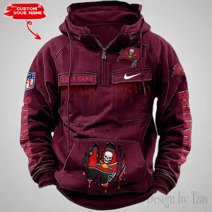 Tampa Bay Buccaneers Fashionable Outerwear Men's Autumn Winter Hooded Sweatshirt Cool Motorcycle Shirt AZVMHD955