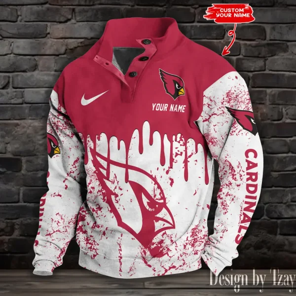 Arizona Cardinals Buttoned Collar Sweatshirt New Design 2025 S9DBSCH1932