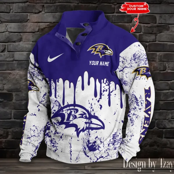 Baltimore Ravens Buttoned Collar Sweatshirt New Design 2025 S9DBSCH1934