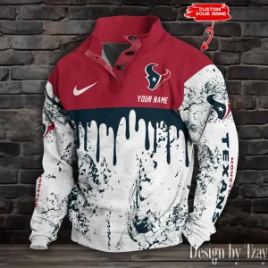 Houston Texans Buttoned Collar Sweatshirt New Design 2025 S9DBSCH1944