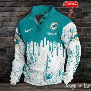 Miami Dolphins Buttoned Collar Sweatshirt New Design 2025 S9DBSCH1951