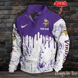 Minnesota Vikings Buttoned Collar Sweatshirt New Design 2025 S9DBSCH1952