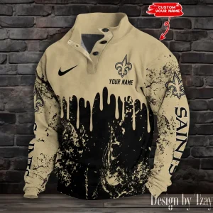 New Orleans Saints Buttoned Collar Sweatshirt New Design 2025 S9DBSCH1954