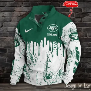 New York Jets Buttoned Collar Sweatshirt New Design 2025 S9DBSCH1956