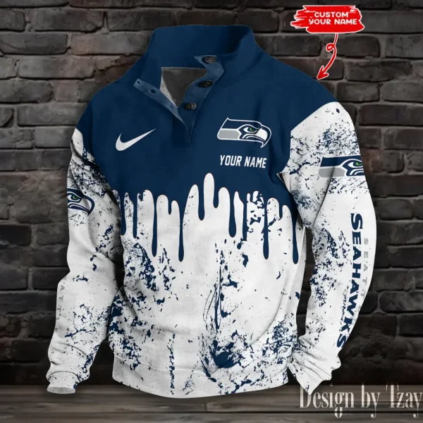 Seattle Seahawks Buttoned Collar Sweatshirt New Design 2025 S9DBSCH1960
