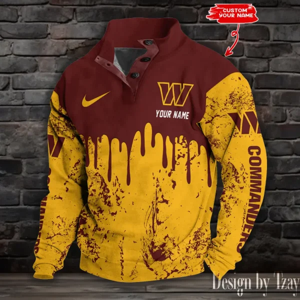 Washington Commanders Buttoned Collar Sweatshirt New Design 2025 S9DBSCH1963