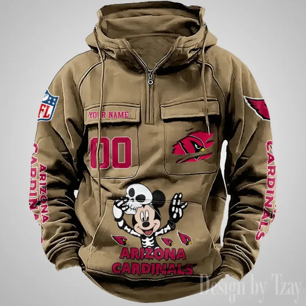 Arizona Cardinals Fashionable Outerwear Men's Autumn Winter Hooded Sweatshirt Cool Motorcycle Shirt AZVMHD958 - Image 4