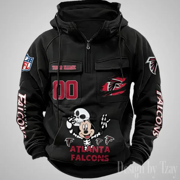 Atlanta Falcons Fashionable Outerwear Men's Autumn Winter Hooded Sweatshirt Cool Motorcycle Shirt AZVMHD959 - Image 3