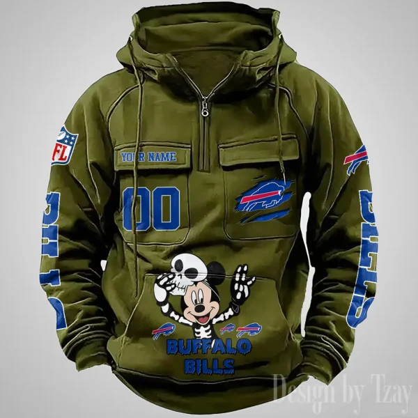 Buffalo Bills Fashionable Outerwear Men's Autumn Winter Hooded Sweatshirt Cool Motorcycle Shirt AZVMHD961 - Image 2