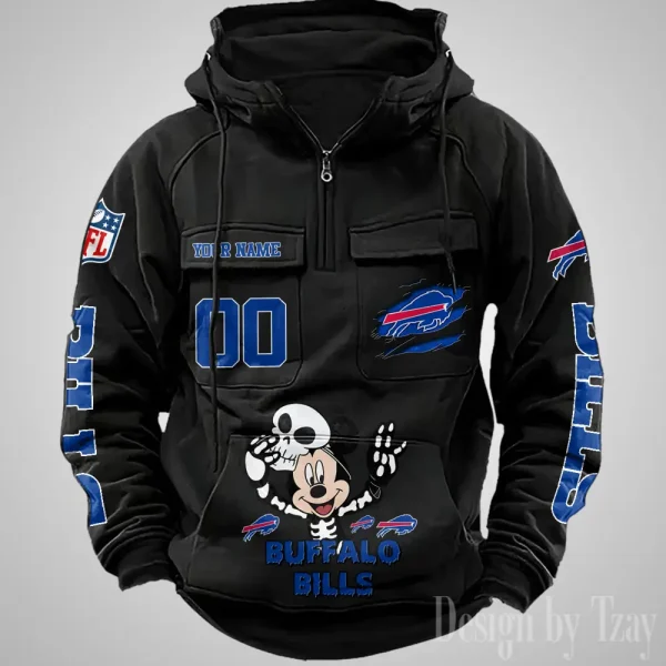 Buffalo Bills Fashionable Outerwear Men's Autumn Winter Hooded Sweatshirt Cool Motorcycle Shirt AZVMHD961 - Image 3