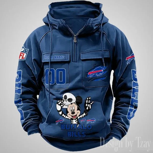 Buffalo Bills Fashionable Outerwear Men's Autumn Winter Hooded Sweatshirt Cool Motorcycle Shirt AZVMHD961 - Image 5