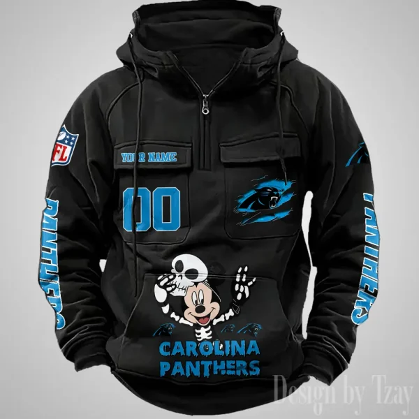 Carolina Panthers Fashionable Outerwear Men's Autumn Winter Hooded Sweatshirt Cool Motorcycle Shirt AZVMHD962 - Image 5