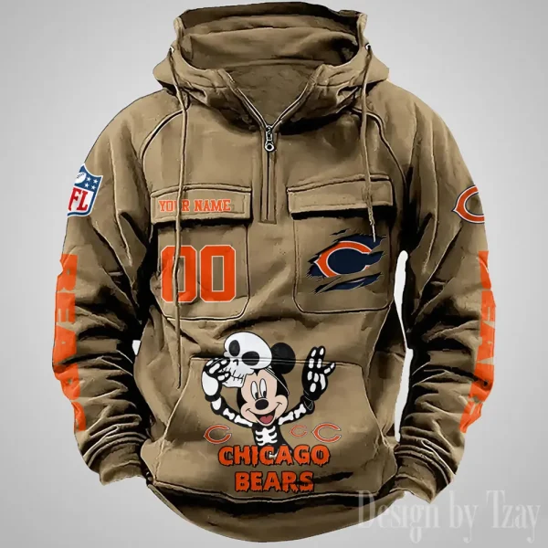 Chicago Bears Fashionable Outerwear Men's Autumn Winter Hooded Sweatshirt Cool Motorcycle Shirt AZVMHD963 - Image 5