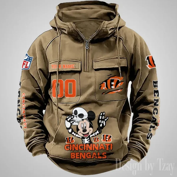 Cincinnati Bengals Fashionable Outerwear Men's Autumn Winter Hooded Sweatshirt Cool Motorcycle Shirt AZVMHD964 - Image 5