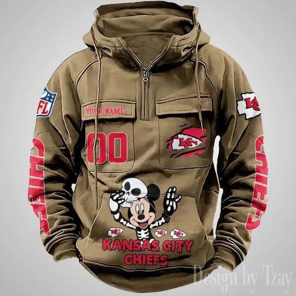 Kansas City Chiefs Fashionable Outerwear Men's Autumn Winter Hooded Sweatshirt Cool Motorcycle Shirt AZVMHD973 - Image 4