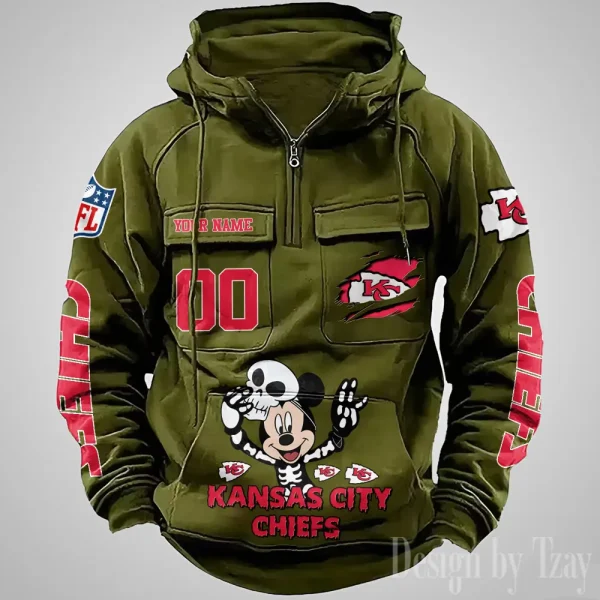 Kansas City Chiefs Fashionable Outerwear Men's Autumn Winter Hooded Sweatshirt Cool Motorcycle Shirt AZVMHD973 - Image 5