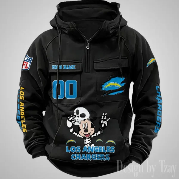 Los Angeles Chargers Fashionable Outerwear Men's Autumn Winter Hooded Sweatshirt Cool Motorcycle Shirt AZVMHD975 - Image 4