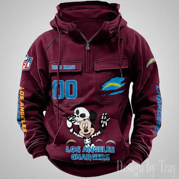Los Angeles Chargers Fashionable Outerwear Men's Autumn Winter Hooded Sweatshirt Cool Motorcycle Shirt AZVMHD975 - Image 5