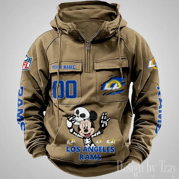 Los Angeles Rams Fashionable Outerwear Men's Autumn Winter Hooded Sweatshirt Cool Motorcycle Shirt AZVMHD976 - Image 4