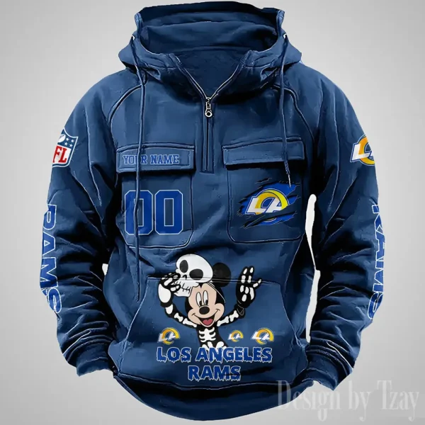 Los Angeles Rams Fashionable Outerwear Men's Autumn Winter Hooded Sweatshirt Cool Motorcycle Shirt AZVMHD976 - Image 5