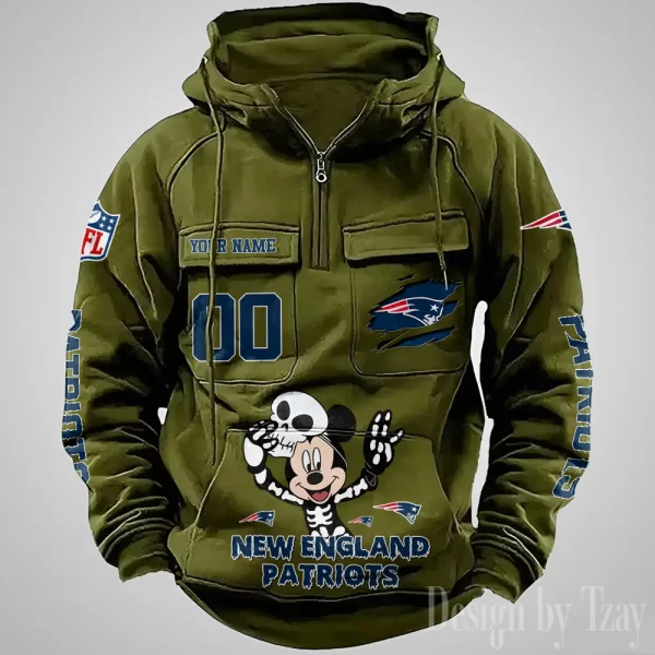 New England Patriots Fashionable Outerwear Men's Autumn Winter Hooded Sweatshirt Cool Motorcycle Shirt AZVMHD979 - Image 5