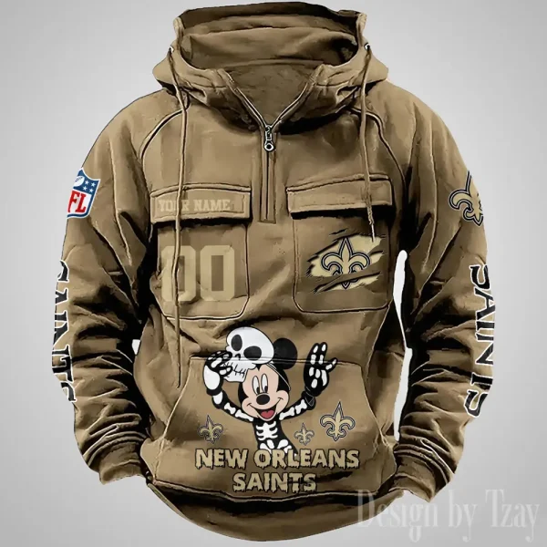 New Orleans Saints Fashionable Outerwear Men's Autumn Winter Hooded Sweatshirt Cool Motorcycle Shirt AZVMHD980 - Image 5